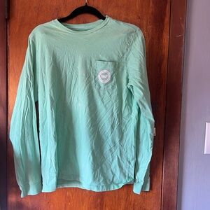 Vineyard Vines Green and Blue Long Sleeve Tee